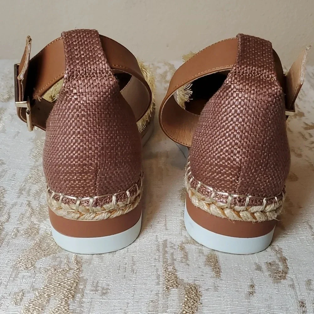 Crown Vintage Bonire Wedge Ankle Strap Sandals w Embellishments Sz9W - Picture 5 of 7